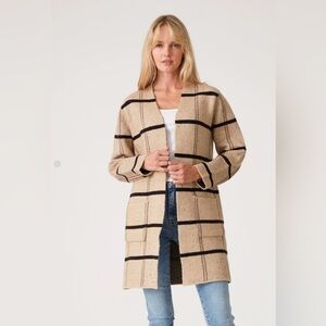 Window Pane Plaid Cardigan NWT